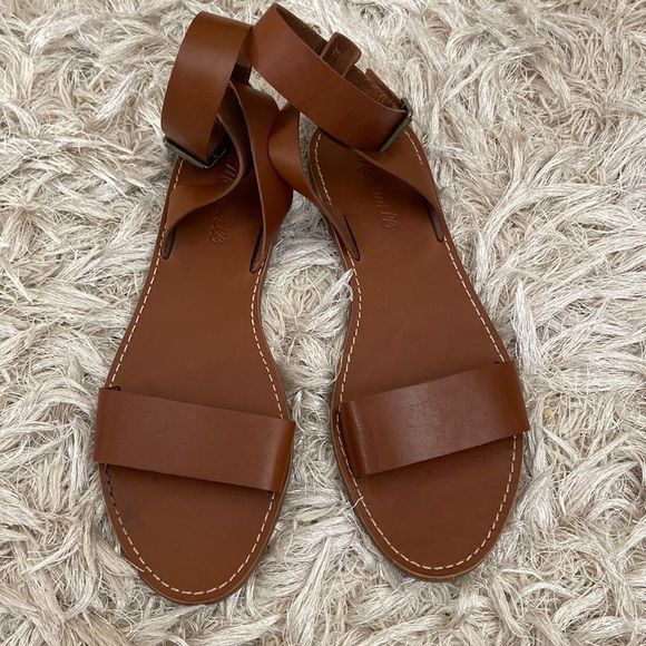 Madewell Broadwalk Brown Leather Ankle Strap Sandals size 8.5 - Picture 5 of 11